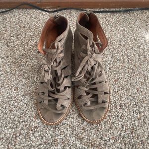 Jeffery Campbell Lace up suede heels